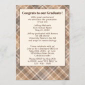 Faire-part de graduation Brown en tatan beige (Dos)