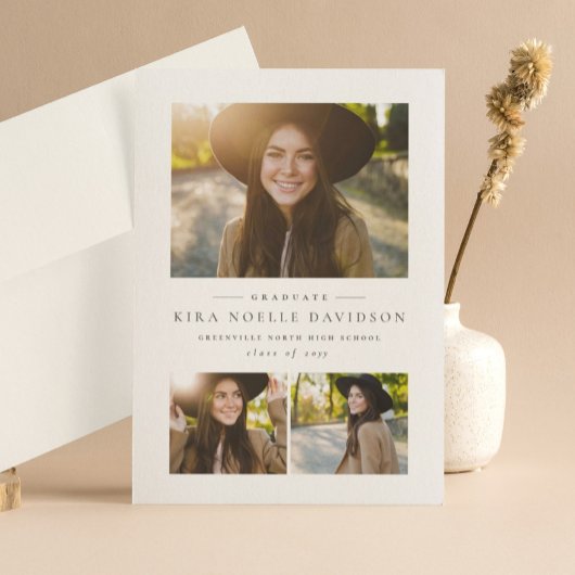 Faire-part de graduation classique du collage phot