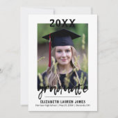 Faire-part de graduation classique noir et blanc (Devant)
