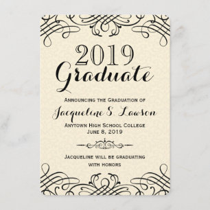 Faire-part de graduation classique Ornate