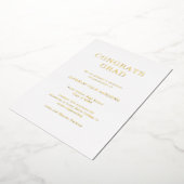 Faire-part de graduation classique simple en or (Rotation)