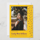 Faire-part de graduation Confetti Gold Purple (Devant)