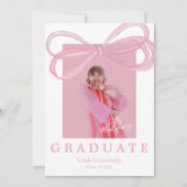 Faire-part de graduation Coquette Big Bow (Devant)