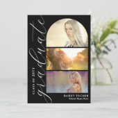 Faire-part de graduation d'arc de 4 photos de scri (Debout devant)