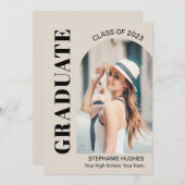 Faire-part de graduation d'Arc Photo Moderne (Devant / Derrière)