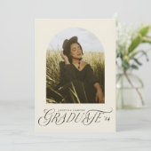 Faire-part de graduation d'arc typographique éléga (Debout devant)