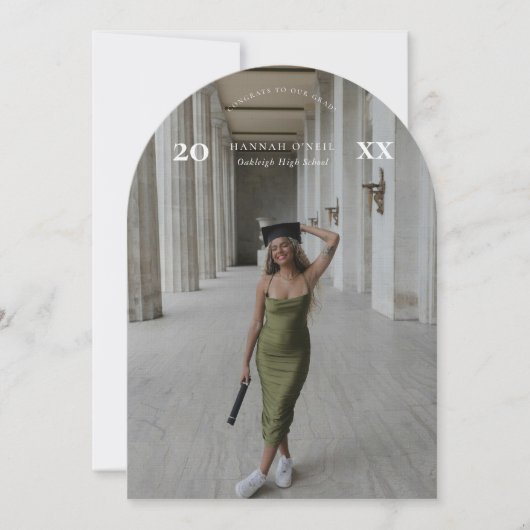 Faire-part de graduation de cadre d'arc moderne (Devant)