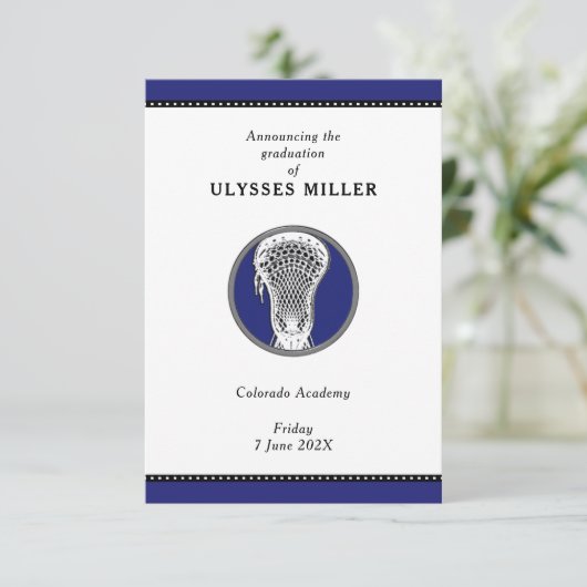 Faire-part de graduation de crosse (Debout devant)