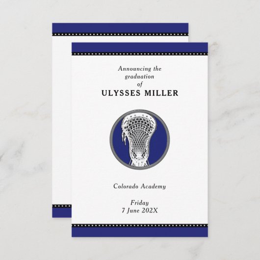 Faire-part de graduation de crosse (Devant / Derrière)