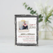 Faire-part de graduation de Grunge tendance (ardoi (Debout devant)