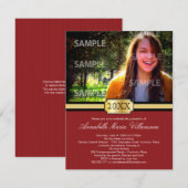 Faire-part de graduation de la bande Red Buckle (Devant / Derrière)