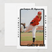 Faire-part de graduation de la carte de base-ball (Devant / Derrière)