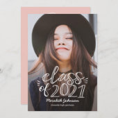 Faire-part de graduation de la COULEUR MODIFIABLE (Devant / Derrière)