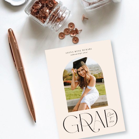 Faire-part de graduation de la crème photographiqu