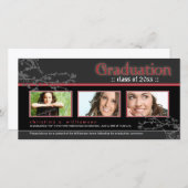 Faire-part de graduation de la Goth Mystique (roug (Devant / Derrière)