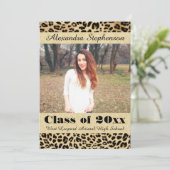 Faire-part de graduation de la peau léopard (Debout devant)