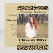 Faire-part de graduation de la peau léopard (Devant / Derrière)