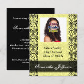Faire-part de graduation de la photo Black Yellow  (Devant / Derrière)
