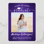 Faire-part de graduation de la photo de couleur vi (Recto)