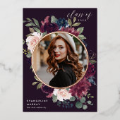 Faire-part de graduation de la photo de la fleur d (Recto)