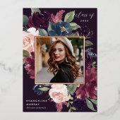 Faire-part de graduation de la photo de la fleur d (Recto)