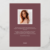 Faire-part de graduation de la photo de la fleur d (Verso)