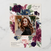 Faire-part de graduation de la photo de la fleur d (Recto)