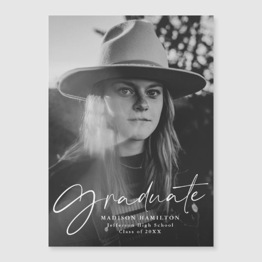 Faire-part de graduation de la photo de script élé (Devant)