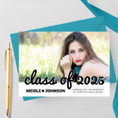 Faire-part de graduation de la photo de script en 