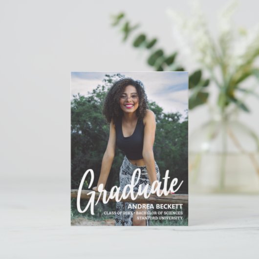 Faire-part de graduation de la photo de script sim (Debout devant)