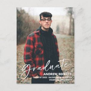 Faire-part de graduation de la photo de script sim