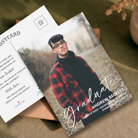 Faire-part de graduation de la photo de script sim