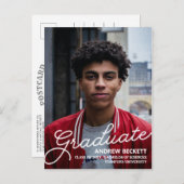 Faire-part de graduation de la photo de script sim (Devant / Derrière)