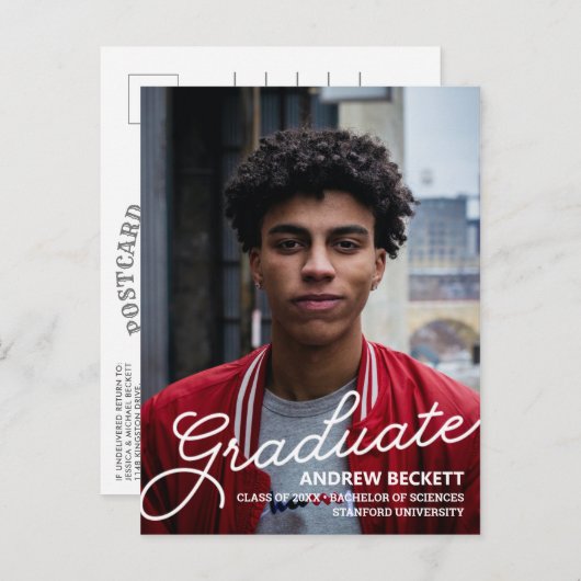 Faire-part de graduation de la photo de script sim (Devant / Derrière)