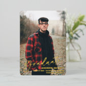 Faire-part de graduation de la photo de script sim (Debout devant)