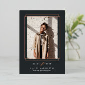 Faire-part de graduation de la photo du cadre d'hu (Debout devant)