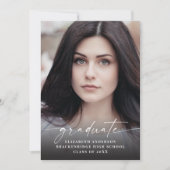 Faire-part de graduation de la photo en blanc mode (Devant)