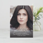 Faire-part de graduation de la photo en blanc mode (Debout devant)