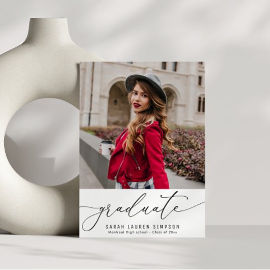 Faire-part de graduation de la photo en écriture m