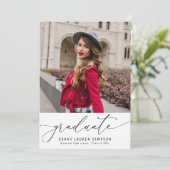 Faire-part de graduation de la photo en écriture m (Debout devant)