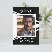 Faire-part de graduation de la photo en noir blanc (Debout devant)