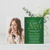 Faire-part de graduation de la photo en or vert Sc (Debout devant)