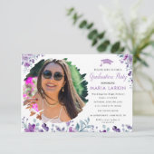 Faire-part de graduation de la photo florale Lilac (Debout devant)