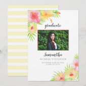 Faire-part de graduation de la photo florale tropi (Devant / Derrière)