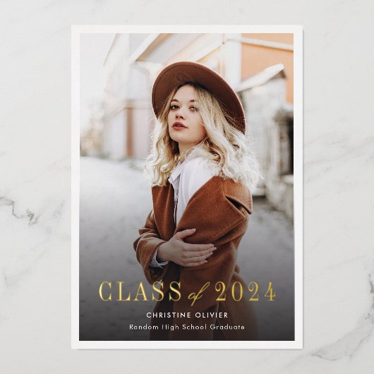 faire-part de graduation de la photo Gold Foil 202 (Recto)