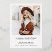 faire-part de graduation de la photo Gold Foil 202 (Verso)