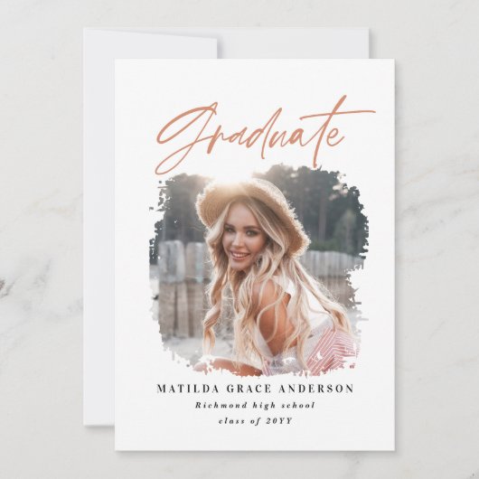 Faire-part de graduation de la typographie géométr (Devant)