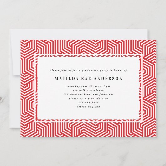 Faire-part de graduation de la typographie géométr (Dos)