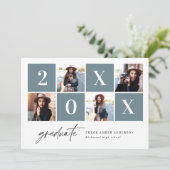 Faire-part de graduation de la typographie géométr (Debout devant)