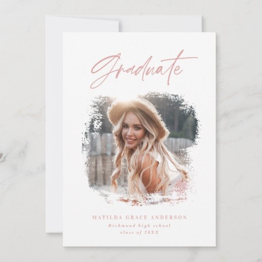 Faire-part de graduation de la typographie géométr (Devant)